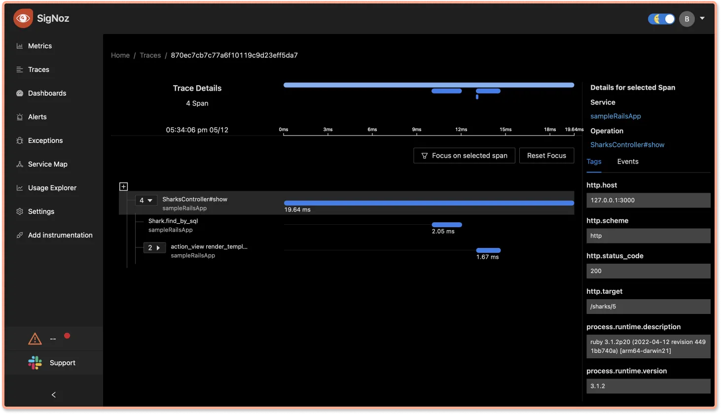 Analyze your tracing data with powerful filters