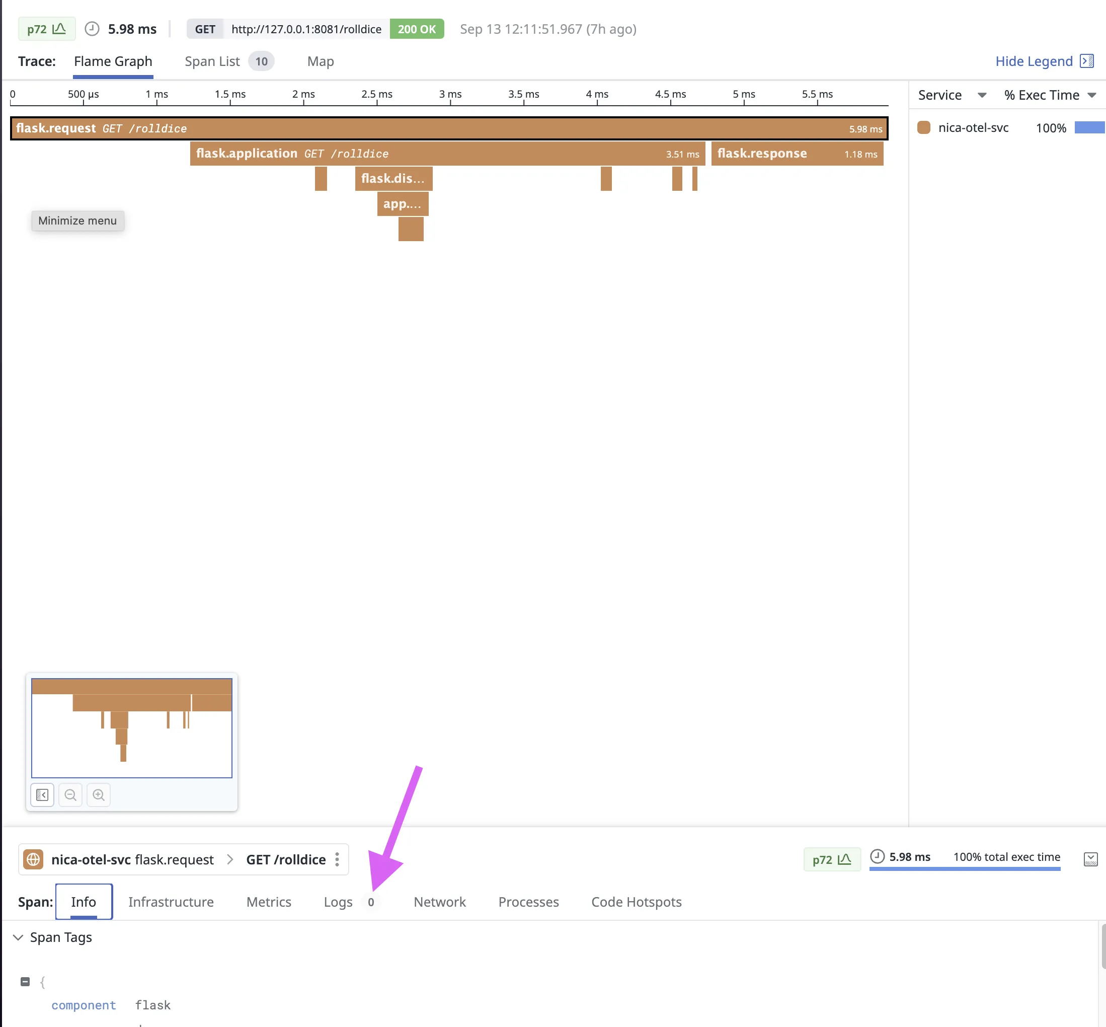 a screenshot of datadog traces